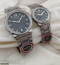 Couple Analog Watches Set White Aluminium 100mm