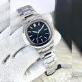 Men's Square Stainless Steel Quartz Watch With Chain Strap