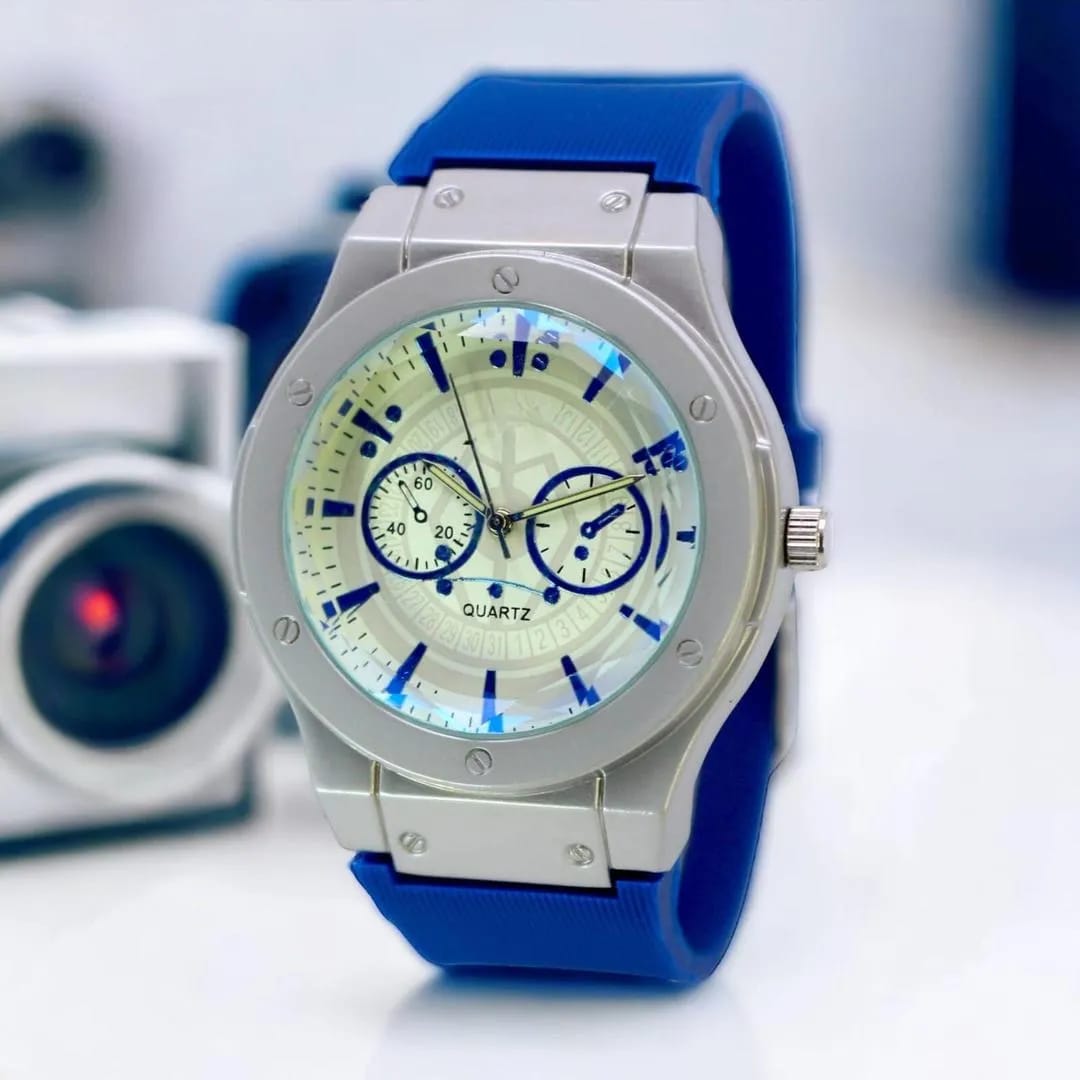 Men's Blue Water Resistant Quartz Watch 8cm