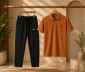 Premium Men's Polo T-Shirt &amp; Trouser Combo,drawstring trousers, this outfit is&nbsp;maroon polo shirt